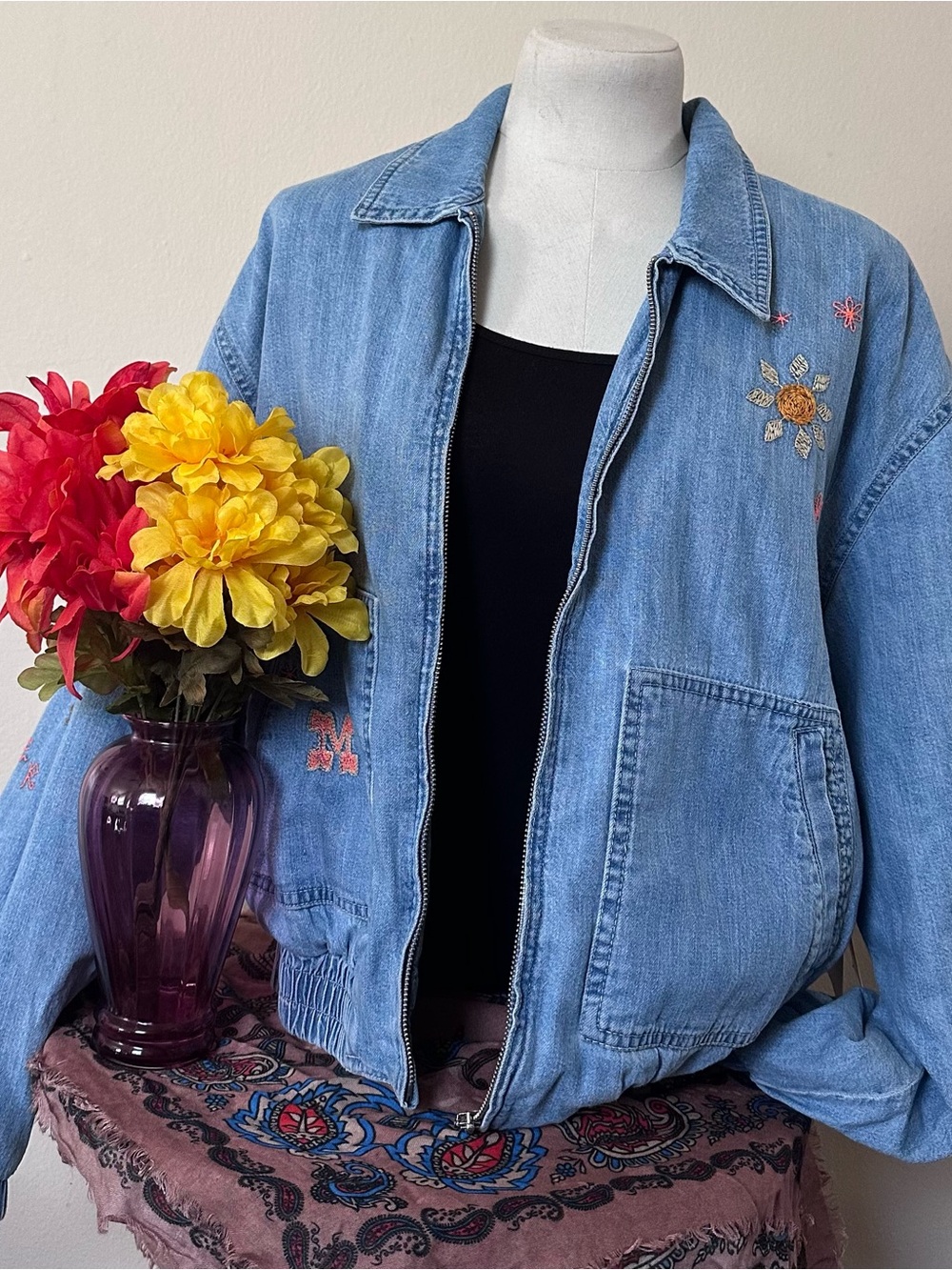 MOTHER | Embroidered Butterfly Denim Jacket (s) NWT - Picture 12 of 16